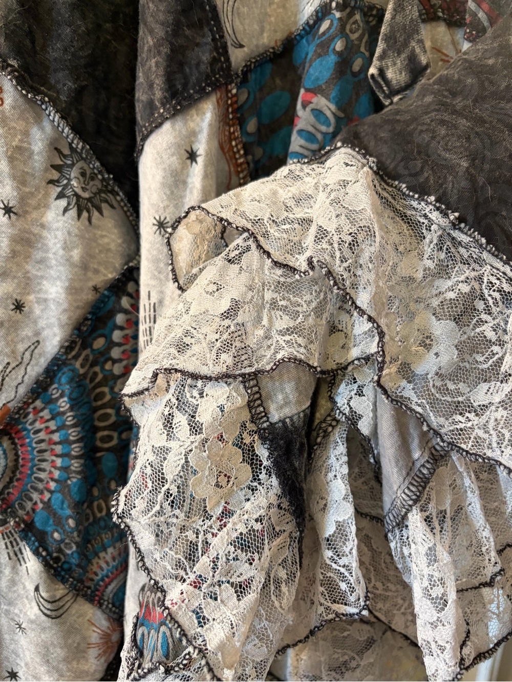 Pol acid wash patchwork maxi skirt - Picture 3 of 7